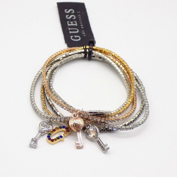 Guess Jewelry - Guess multi-color Stretch Bracelets with Crystal and Charms